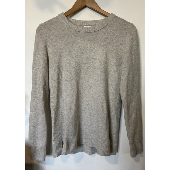 J Crew Factory Light Gray Marled Crew Neck Sweater Size Small - Picture 1 of 8